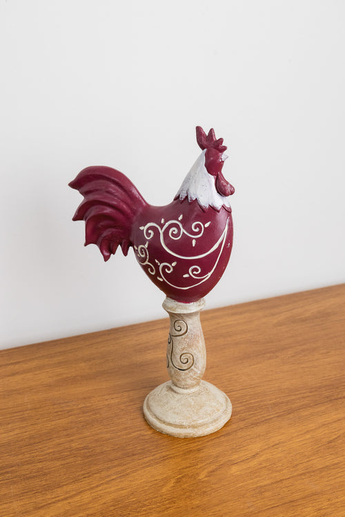 ADORNO GALLO COLOR BURDEO