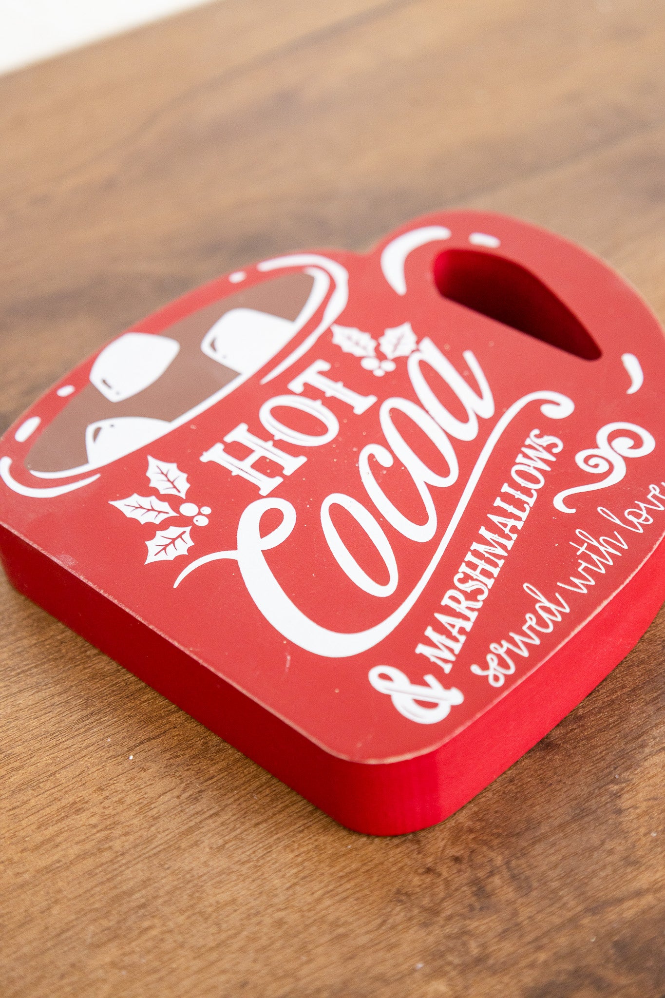 Letrero de taza navideño