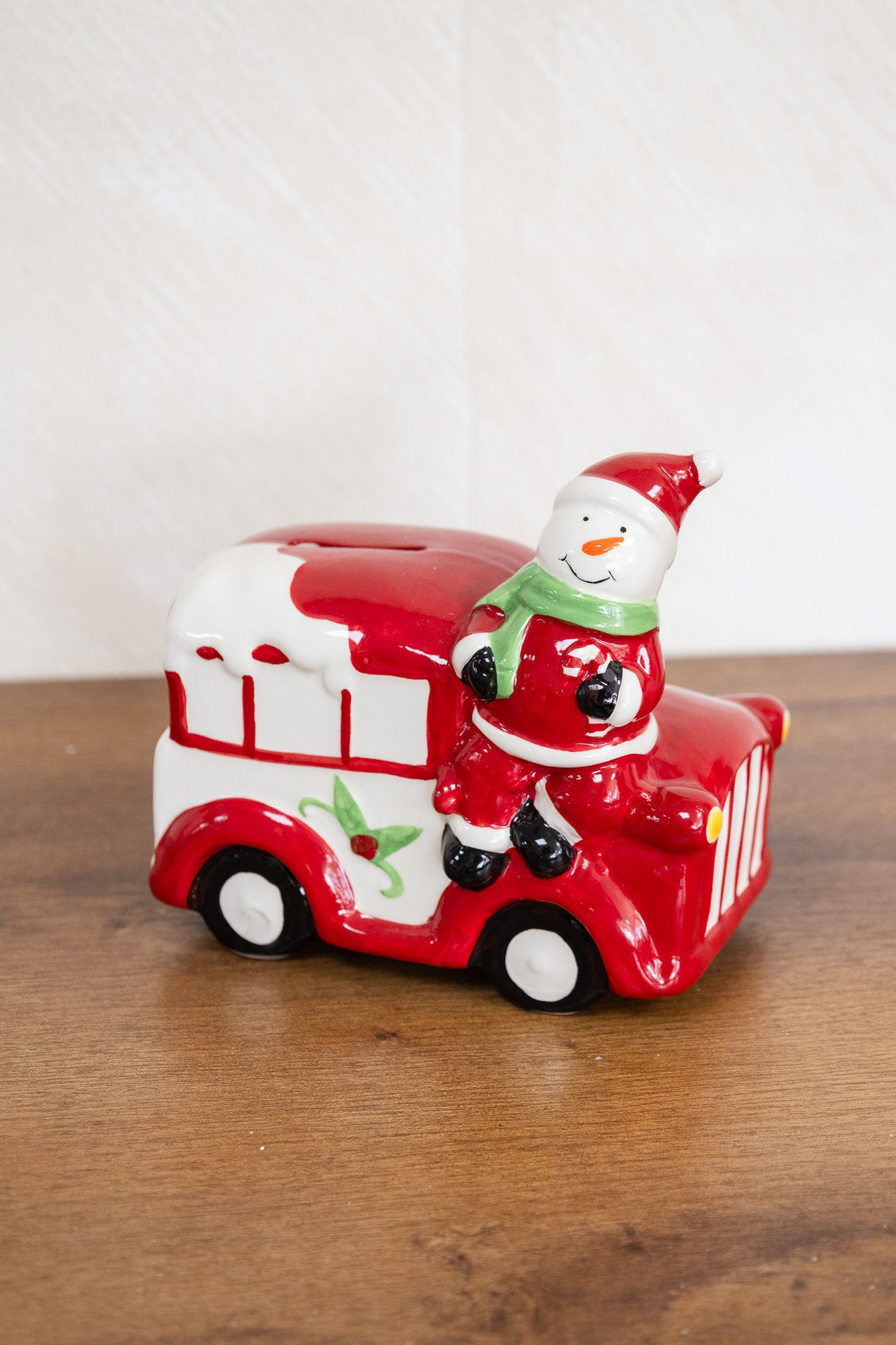 Carro alcancía navideño